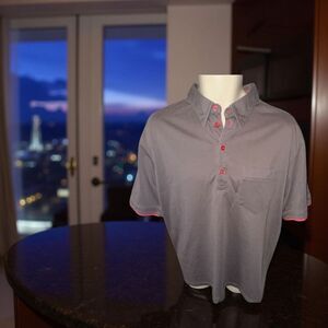 G MAC By Kartel Brown Red Accents &  Buttons Golf Polo Size Large #80